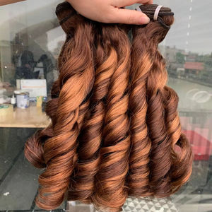 Precio de fábrica 3 paquetes Magic Bouncy Piano Color Virgen Remy Extensiones de cabello Máquina Doble trama Origen vietnamita - Product Image 1