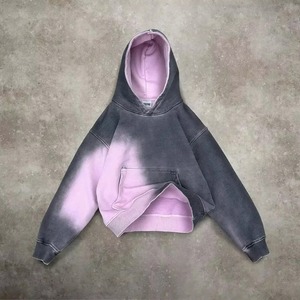 Acid Wash Sweat à capuche Streetwear Oversized Heavyweight 420 Gsm Blank Hoodies Unisexe - Product Image 2