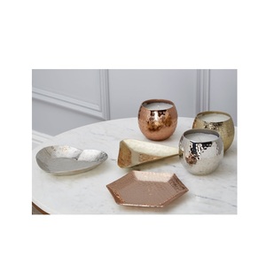 Pot de bougie en métal en vrac en gros multicolore martelé fini pour la décoration d'éclairage de maison et d'événement pot de bougie rond - Product Image 2