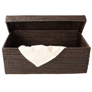 Cesta rectangular de ratán tejida a mano con tapa, cesta de almacenamiento hecha a mano, venta al por mayor, ecológica, hecha en Vietnam - Product Image 4