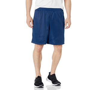 Pantalones cortos de malla elástica informales deportivos personalizados para hombre, patrón sólido, estilo de cintura media - Product Image 1