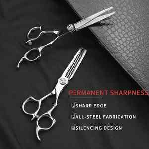 Tijeras para cortar el cabello, tijeras para salón de peluquería, tijeras de adelgazamiento, juego de tijeras de peluquería, proveedor profesional de fábrica - Product Image 5