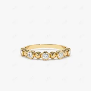 Wholesale High Quality Lab Grown Diamond Jewelry Engagement Ring Wedding Band Diamond Wedding Band Round Diamond Bezel Set Ring