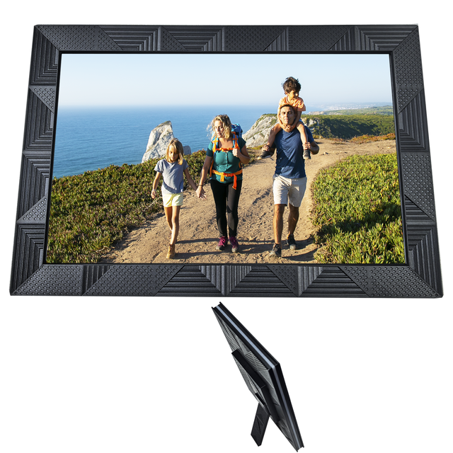 Digital Photo Frame 10.1" Smart LCD Black WiFi Cloud Electronic Picture Remote Control App IOS Android Bluetooth Display Signage
