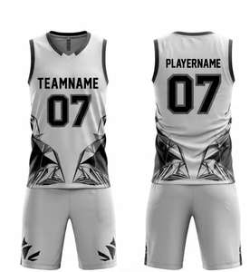 Maillots de basket-ball personnalisés pour hommes, logo d'équipe personnalisé, pas cher, 100% polyester, réversible, respirant, ensembles d'uniformes de basket-ball d'entraînement - Product Image 5