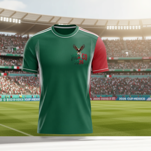Maglia Unisex per Tifosi di Calcio Mondiali Messico 2026, T-Shirt Promozionale con Grafica Aquila Verde - Product Image 3
