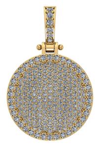 Customized 3.0 Carat Round Brilliant Cut CVD Lab Grown Men's Medallion <b>Pendant</b> in 14K <b>Gold</b> <b>Pendant</b> - Product Image 6