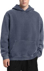 Sudadera con Capucha Estilo Retro Lavado Ácido para Hombre, Tejido de Felpa Premium, Corte Regular, Estilo Urbano Moderno, Otoño, 100% Algodón, para Uso Diario - Product Image 6