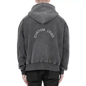 Acid Wash Hoodie Sudadera con capucha de gran tamaño de alta calidad sin cuerda para hombres vintage Acid Wash HOODIE Baggy Boxy Fit - Product Image 2