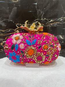 Embrague de boda de lujo hecho a mano de la mejor calidad para mujer, exquisito monedero de fiesta bordado con cuentas, botón de borla de perlas duradero - Product Image 6