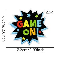 Patch en chenille thermocollant pour jeux vidéo, patchs en sequins brodés, impression par transfert thermique, patchs en sequins en feutre