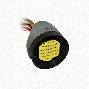 Connecteur rond mâle automobile 34 broches avec fils, boîtier noir, insert jaune - Product Image 3