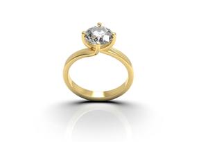 Anillo de Compromiso de Lujo Shama Gems Jewels para Mujer, Chapado en Oro de 18K y Rodio, Plata de Ley 925, con Moissanita Solitaria, Certificado por Terceros - Product Image 6