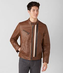 Chaqueta de piel de cordero de primera calidad para hombre con cierre de cremallera New High Street Design Winter Canvas Servicio OEM - Product Image 4