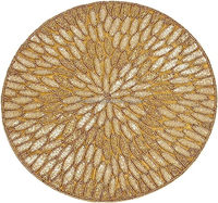 Napperons ronds perlés en perles de rocaille, écologiques, résistants à la chaleur, modernes, pour la maison, le bureau, le café, la salle à manger, les fêtes, les mariages, l'Inde