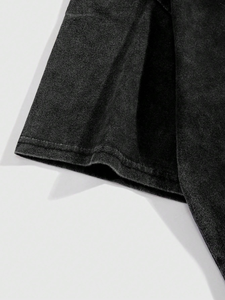 T-shirts délavés vintage personnalisés pour hommes Streetwear T-shirt délavés coupe ample à l'acide Crew à manches courtes, T-shirt de fitness - Product Image 3