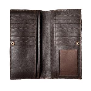 กระเป๋าผู้บริหารหนังแท้สไตล์โบฮีเมียนแบบดั้งเดิมของอินเดียสำหรับฤดูใบไม้ร่วง/ฤดูหนาว ป้องกัน RFID ดีไซน์เปิดแบบยาวนาน ผลิตด้วยมือ - Product Image 4