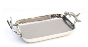 Bandeja decorativa estilo Lodge con asas de asta de imitación | Decoración rústica moderna para el hogar - Product Image 5