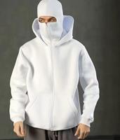 Sudadera con Capucha Unisex Estilo Ninja, 400gsm, Felpa de Algodón, con Máscara Facial Integrada, Sudadera Urbana para Exteriores con Diseño de Cara 3D para Hombre