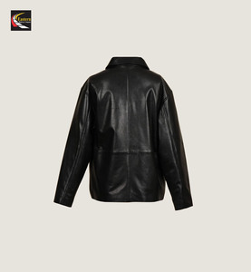 Chemise noire en cuir pour hommes et femmes vente en gros en gros pas cher prix direct usine - Product Image 2