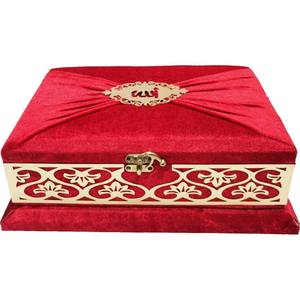 Medium Size PL279 <b>Red</b> Quran with Special Plexiglass Seal Sponge-Lined Decorative Storage <b>Gift</b> <b>Box</b> - Product Image 1