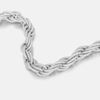 Collier chaîne torsadée triple en argent 925, style Hip Hop de luxe, avec moissanite taillée en forme de corde tressée, en laiton, certifié IGI, idéal pour un cadeau