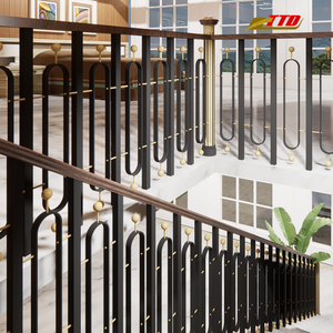 La barandilla de la escalera de hierro forjado ornamental y los balaustres forjados a mano personalizados brindan seguridad, durabilidad y belleza para los modernos - Product Image 6