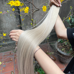 Última Venta caliente Super doble dibujado hueso recto europeo eslavo extensión de cabello humano Rubio marrón crudo vietnamita pelo a granel - Product Image 2