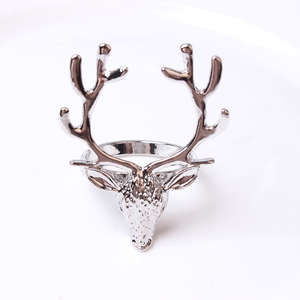 Rond de serviette de cheval Porte-serviettes en métal Boucles de serviette en or pour banquet, fête quotidienne, mariage, maison et cuisine - Product Image 3