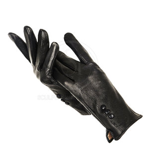 Custom Made Winter Outdoor <b>Touch</b> <b>Screen</b> Leather <b>Gloves</b> Solid Color & Customized Logo High Quality Fashion in Stock - Product Image 2