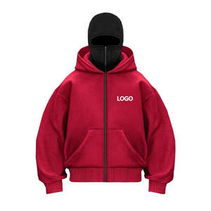 Sudadera con capucha de peso pesado de doble capa personalizada al por mayor Sudadera con capucha perfecta 100% algodón invierno liso teñido suelto grueso recortado - Product Image 2