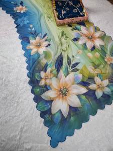 ชุดส่าหรีงานทำมือสไตล์เรียบง่ายผ้าจอร์เจียสำหรับงานปาร์ตี้งานแต่งงานงานพรอม - Product Image 6