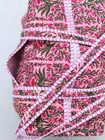 Sac fourre-tout matelassé en coton à motif géométrique floral, lavable, écologique, tendance, avec deux sangles, idéal pour le yoga et le shopping