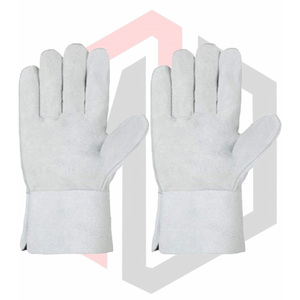 Guantes de Trabajo Industriales de Cuero Vacuno Gris, Resistentes al Desgarro y Transpirables, Personalizables para Construcción y Maquinaria - Product Image 3