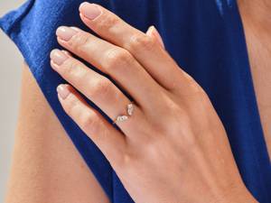 <b>Vintage</b> Open Cluster Wedding <b>Ring</b> Unique Marquise Cut Wedding 14K Solid <b>Gold</b> Lab Grown Diamond Wedding Band Stackable <b>Gold</b> <b>Ring</b> - Product Image 5