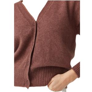 Cardigan tricoté élégant et décontracté à col en V pour femmes Saison d'hiver personnalisée Nouveau pull Bouton Décoration Fabricants de tricots solides - Product Image 4