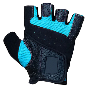Guantes de fitness unisex de medio dedo con logotipo personalizado, envoltura de muñeca de entrenamiento de gimnasio de cuero de palma completa para entrenamiento de levantamiento de pesas al aire libre - Product Image 2