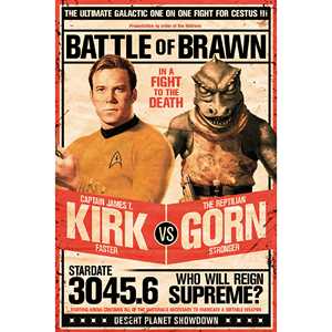 Affiche Star Trek de style moderne, Kirk Vs Gornstar, art mural sur toile - Product Image 5
