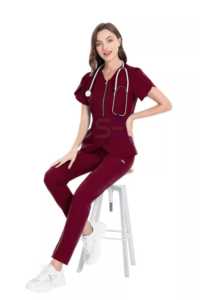 Conjunto de uniformes médicos de hospital de manga corta unisex de calidad superior para mujer con estilo-OEM - Product Image 5