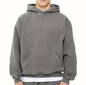 Sweat à capuche personnalisé à épaules tombantes avec poches pour homme Pull-over oversize Sweat-shirt lourd 100% coton pour l'hiver - Product Image 1