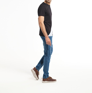 Jersey de manga corta de alta demanda Color oscuro estilo de panel lateral tamaño grande logotipo personalizado y diseño liso hombres camiseta - Product Image 6