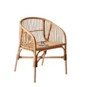 Hochwertiger Rattan Freizeit stuhl mit Rattan gewebtem Material Natürlicher Rattan stuhl Wohn möbel Hand gefertigt