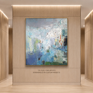 Whispers in Blue Paintings and <b>Wall</b> Arts Hand Painted Still Life Custom Minimalist Hotel House Decoration Interior Artwork - Product Image 1