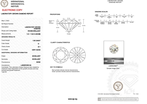 เพชรทรงกลม1.5กะรัตเพชรเม็ดเดี่ยวสีขาวก. SI1คมชัดรูปทรงกลม - Product Image 2