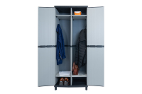 Armoire de rangement en plastique PC gris Mongardi pour outils, intérieur/extérieur, cuisine, salle de bain, literie, sacs, casier avec serrure de sécurité