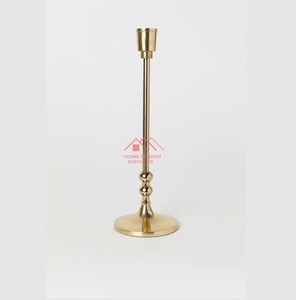 เชิงเทียนทรงกรวยโลหะเคลือบทอง สำหรับตกแต่งบ้าน ทำจากอะลูมิเนียม - Product Image 1