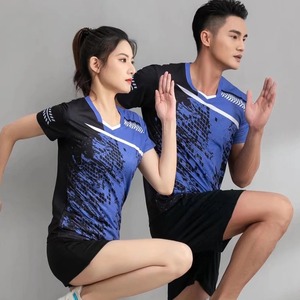 Marque Qualité Uniformes À Séchage Rapide Tennis De Table Vêtements pour Hommes Femmes À Manches Courtes Badminton T-Shirt Imprimer Sportswear - Product Image 2