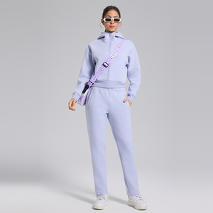 Veste d'hiver à fermeture éclair pour femme, personnalisable, en polaire 390 g/m², à capuche, sweat-shirt à manches longues, pull uni, couleur unie - Product Image 5