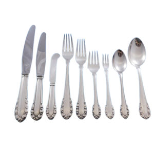 Cubiertos de hotel de estilo moderno, juego de cubiertos de plata para bodas y restaurantes con mango en relieve de acero inoxidable - Product Image 5