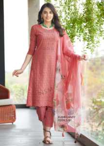 Recién llegado, ropa hermosa, estilo moderno, pantalón Kurti de algodón Cambric puro y Dupatta con fabricación de trabajo Shifflei pesado de la India - Product Image 4